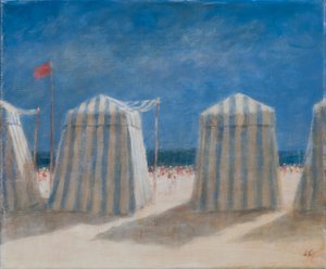 沙滩帐篷，布列塔尼，2012（帆布丙烯酸） 作者 林肯·塞利格曼